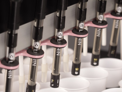 LIGNIN's pH probes installed in Pinky the pH Robot